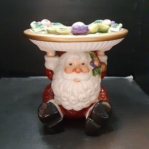 Fitz And Floyd Christmas 6 inch Santa Pillar Candle Holder